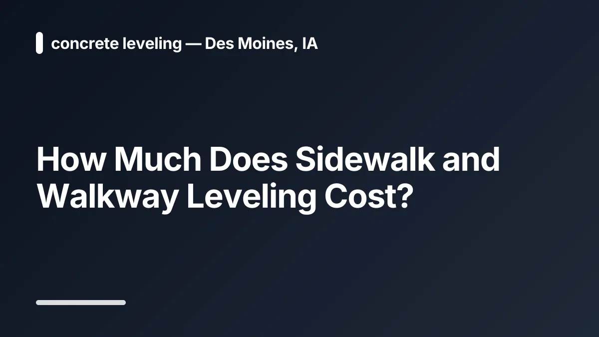 how much does sidewalk and walkway leveling cost
