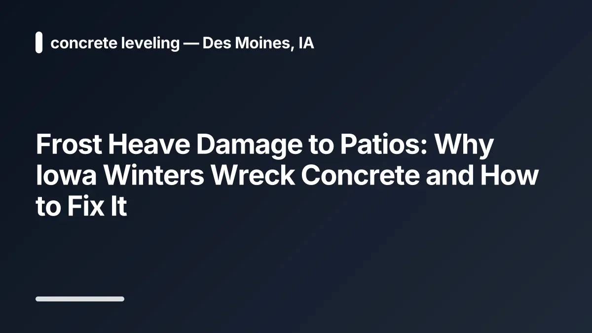 frost heave patio repair