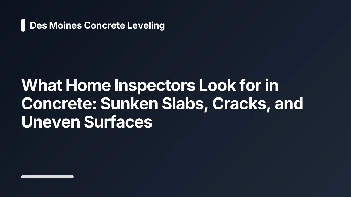 concrete leveling before closing