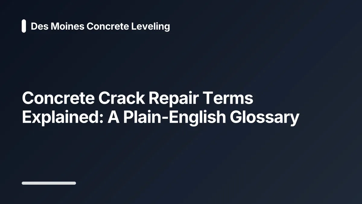 concrete crack repair glossary