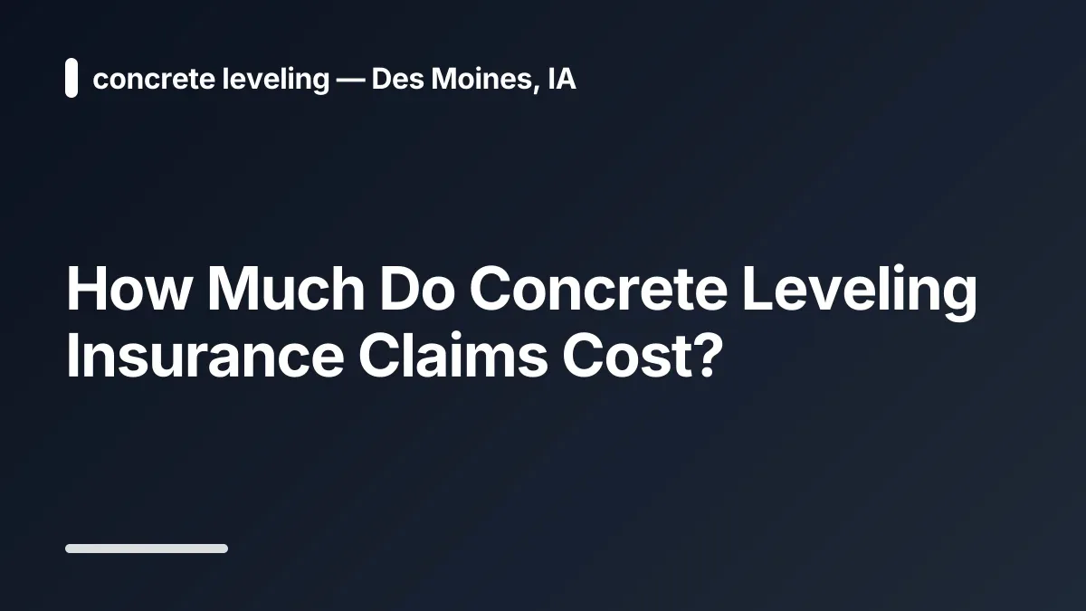 how much do concrete leveling insurance claims cost